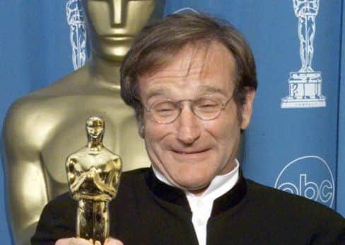 Robin Williams with a Best Supporting Actor Oscar for Good Will Hunting in 1998. Picture: Getty