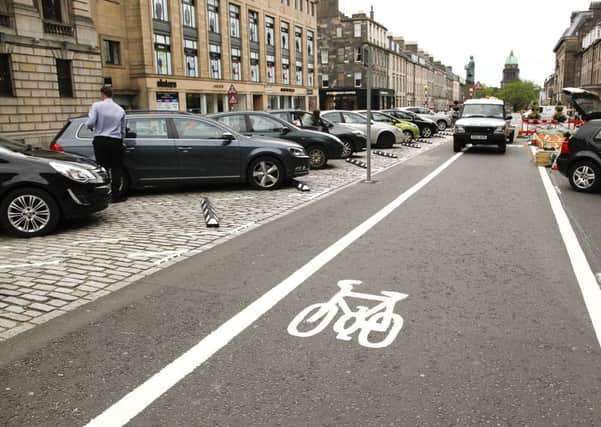 A cycle lane has already been installed in Edinburgh's George Street. Picture: Scott Louden