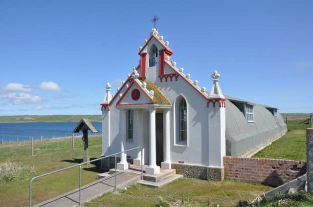 The plaques were stolen from the l
Italian Chapel on Orkney