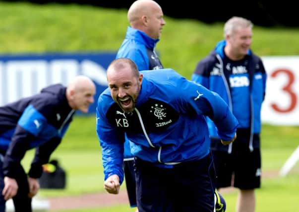 Kris Boyd, pictured training at Murray Park, says the goals will flow once he gets off the mark. Picture: SNS
