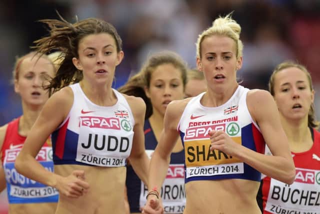 Jessica Judd, left, and Lynsey Sharp, right, made the 800m final. Picture: Getty