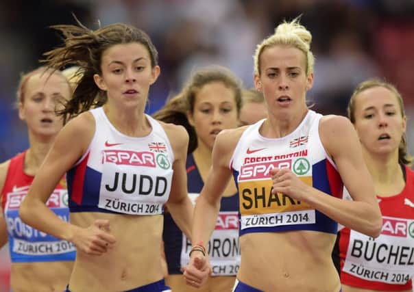 Jessica Judd, left, and Lynsey Sharp, right, made the 800m final. Picture: Getty