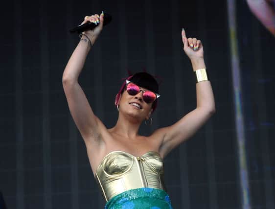 Lily Allen takes to the main stage at Radio 1 Big Weekend in Glasgow. Picture: Lisa Ferguson