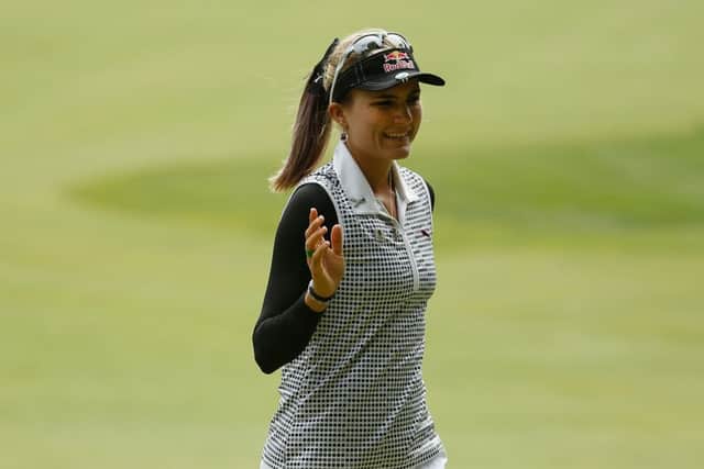 Lexi Thompson makes birdie on the 14th hole during the second round of the Wegmans LPGA Championship at Monroe Golf Club. Picture: Getty