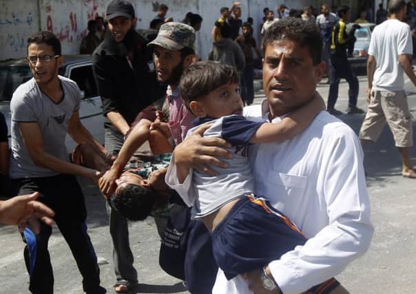 The aftermath of an Israeli strike described by the UN as a violation of international law. Picture: AFP