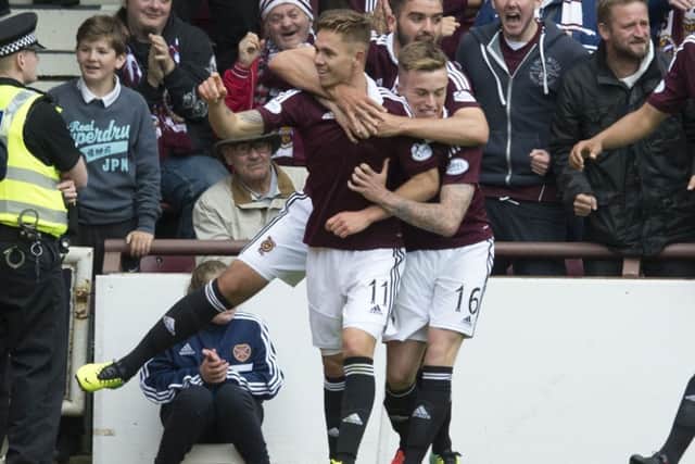 Sam Nicholson, whose goal lit up the derby, epitomises the spirit of Hearts young players. Pictures: SNS