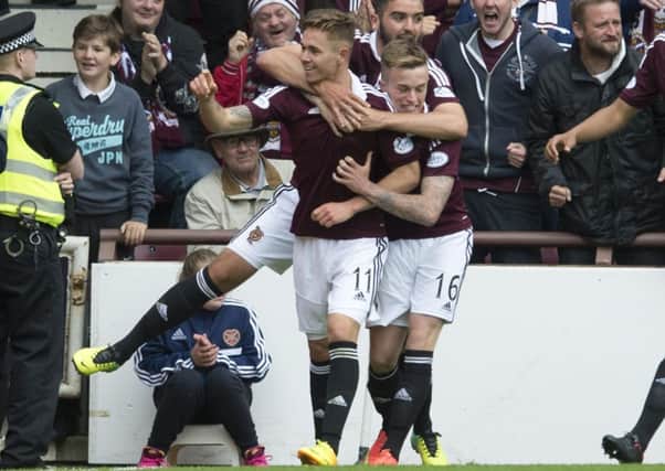 Sam Nicholson, whose goal lit up the derby, epitomises the spirit of Hearts young players. Pictures: SNS