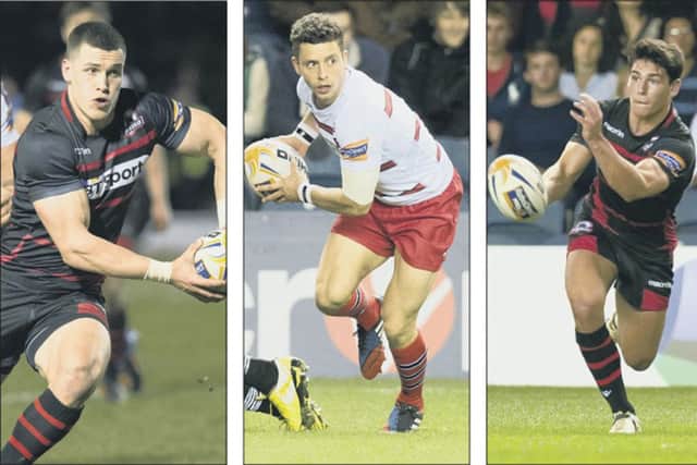 Grayson Hart, left, Sean Kennedy, centre, and Sam Hidalgo-Clyne will be aiming to shine in friendly matches. Pictures: SNS/SRU