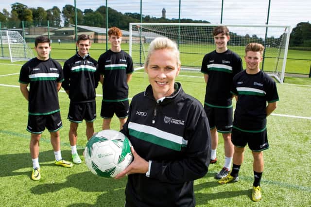 Shelley Kerr leads the way at a coaching session for Lowland League side Stirling University. Picture: Mark Ferguson