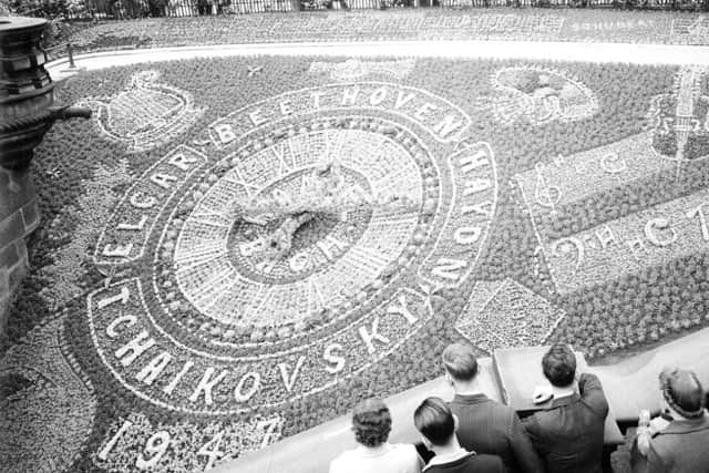 The Floral Clock in Princes Street Gardens in 1947
