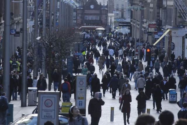 The rise in the number of shoppers on Glasgow's streets didn't translate to higer sales. Picture: TSPL