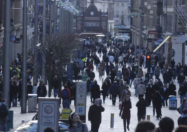 The rise in the number of shoppers on Glasgow's streets didn't translate to higer sales. Picture: TSPL