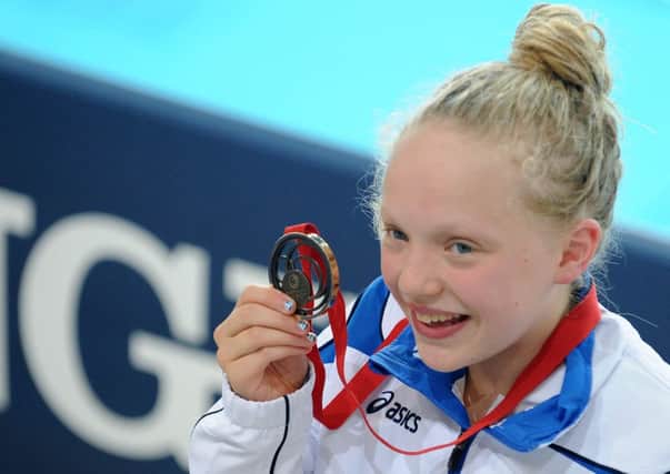 Erraid Davies, 13, won para sports swimming bronze at Glasgow 2014. Picture: Lisa Ferguson