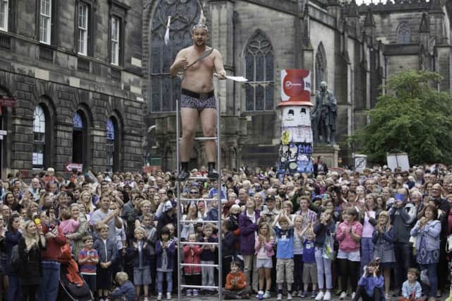 Fringe performers on The Royal Mile, Edinburgh. Picture: Toby Williams.