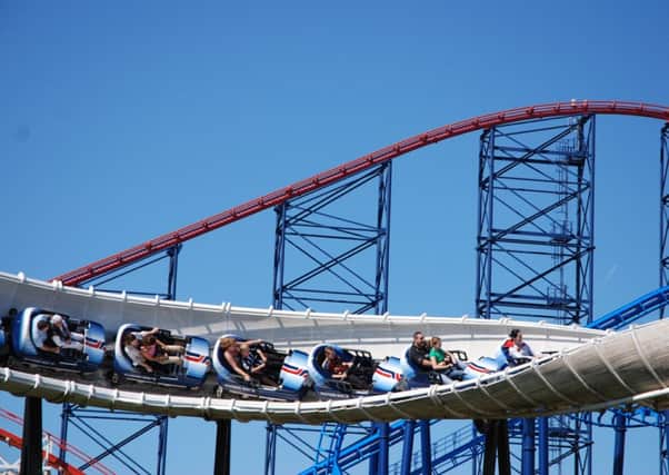 the Avalanche rollercoaster with the Big One in the background; a traditional Pleasure Beach attraction. Picture: Contributed