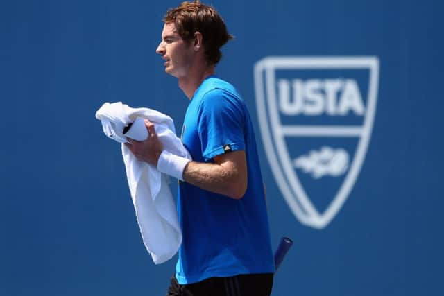 Andy Murray practices at Billie Jean King National Tennis Center prior to 2014 U.S. Open. Picture: Getty