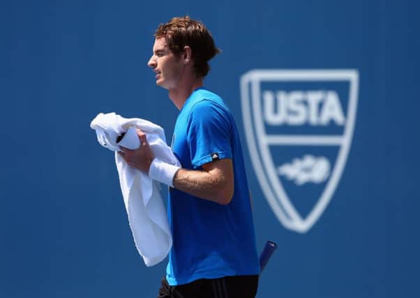 Andy Murray practices at Billie Jean King National Tennis Center prior to 2014 U.S. Open. Picture: Getty