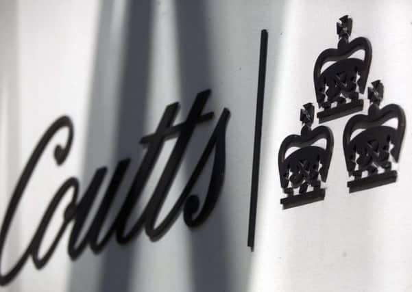 The name of Coutts is seen displayed on a branch of the bank in central London. Picture: Reuters