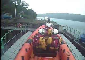 A rescue crew were dispatched to a river mouth at Loch Ness after a family got into difficulty at a river mouth. Picture: Screengrab