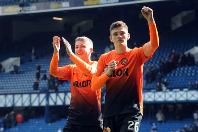 Andrew Robertson and Ryan Gauld pictured with Ryan Gauld when the two played for Dundee United last season. Picture: SNS
