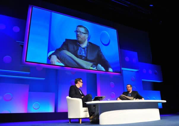 Frankie Boyle, right, is interviewed by Richard Osman at the Edinburgh International Television Festival. Picture: Contributed