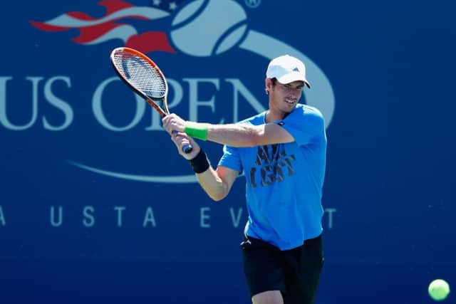 Andy Murray practises at Flushing Meadows yesterday as he prepares to face Robin Haase. Picture: Getty