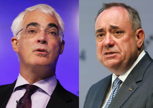 Alistair Darling and Alex Salmond square off again tonight. Picture: AP