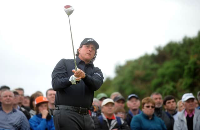 Phil Mickelson tees off at the Scottish Open in Castle Stuart in 2012. Picture: Jane Barlow