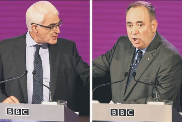 The heated debate saw both men frequently talk over each other. Picture: Getty