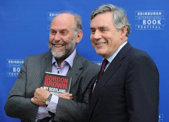 Gordon Brown promoting My Scotland at the Book Festival with writer Alistair Moffat. Picture Neil Hanna