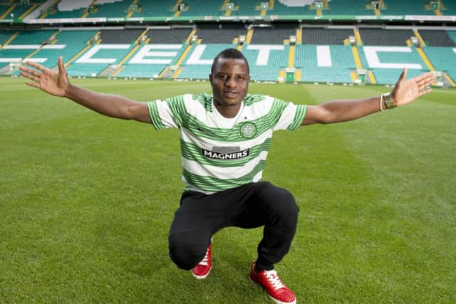 Wakaso Mubarak is unveiled as Celtic's latest summer signing. Picture: SNS