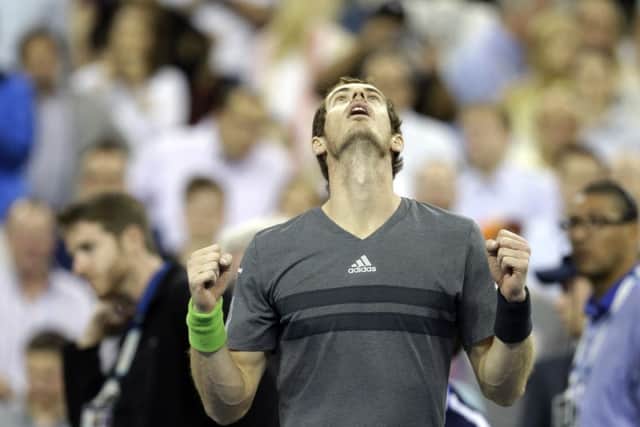 Andy Murray celebrates making it through to the 3rd round of the US Open. Picture: AP