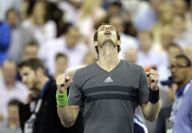 Andy Murray celebrates making it through to the 3rd round of the US Open. Picture: AP