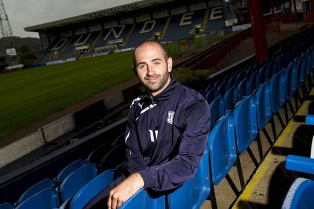 Dundee striker Gary Harkins is confident his side are ready for the challenge of facing the Champions, especially if old team-mate Leigh Griffiths wont feature. Photograph: Craig Foy/SNS