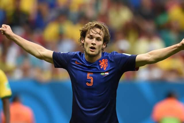 Daley Blind, playing here for Holland in the World Cup, has agreed to sign  for £13.8m  for Manchester United, where wasting money is no object.  Photograph: Getty Images