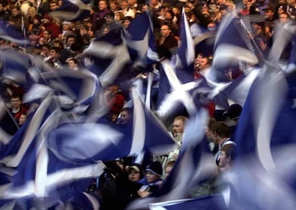 Scotland flags flying before the start of the RBS 6 Nations match against England at Murrayfield. Picture: PA