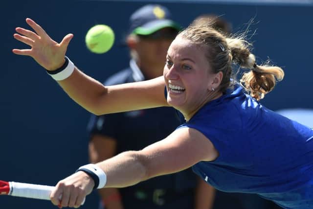Petra Kvitova fought for every point but was unable to overcome Aleksandra Krunic. Picture: AP