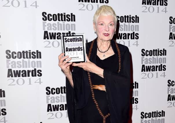 Dame Vivian Westwood enters the Hall of Fame at the Scottish Fashion Awards. Picture: PA