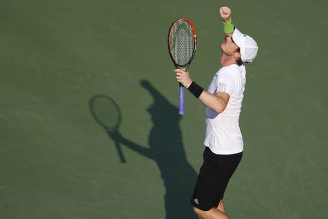 Andy Murray shows his delight after defeating Frenchman JoWilfried Tsonga. Picture: AP