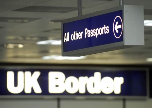 The UK border at Edinburgh Airport. Picture: TSPL