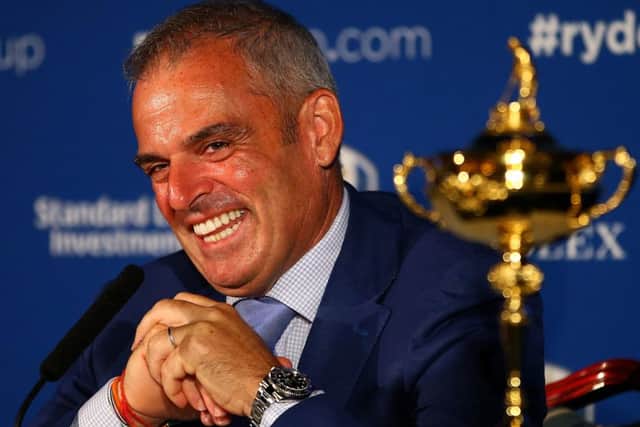 Europe captain Paul McGinley in jovial spirits naming wild card picks. Picture: Getty