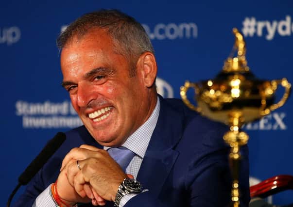 Europe captain Paul McGinley in jovial spirits naming wild card picks. Picture: Getty