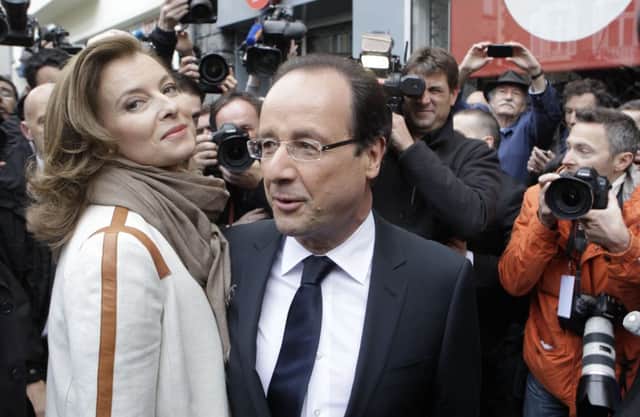 Francois Hollande and Valerie Trierweiler before their very public break-up. Picture: AP