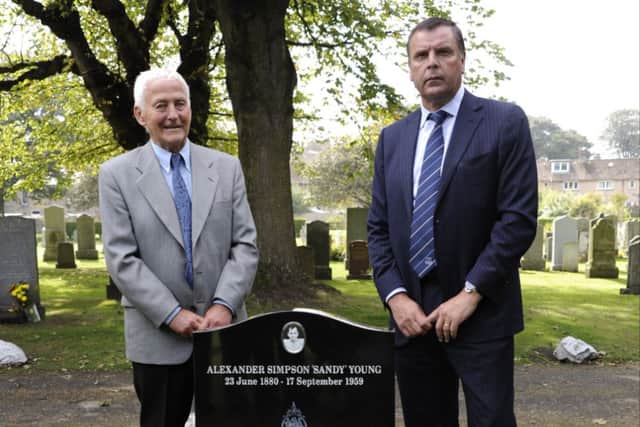 Alex Young (no relation) and Graeme Sharp attended yesterdays ceremony at Seafield cemetery. Picture: Andrew O'Brien