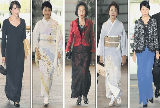 L-R: Sanae Takaichi, Haruko Arimura, Midori Matsushima, Eriko Yamatani and Yuko Obuchi. Pictures: AP