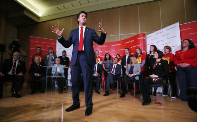 Ed Miliband speaks up for the Union in Blantyre yesterday. Picture: PA
