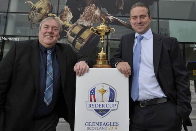 The Ryder Cup outside the Omni Centre in Edinburgh. Picture: Getty