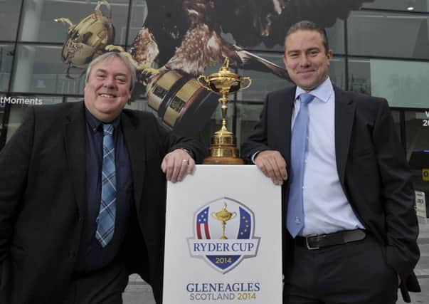 The Ryder Cup outside the Omni Centre in Edinburgh. Picture: Getty