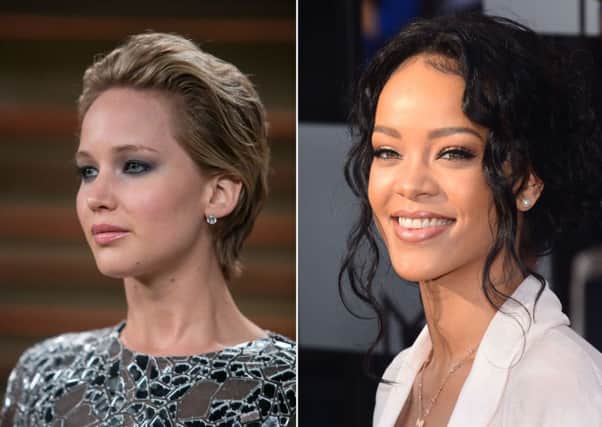 Nude photos showing many top stars, including Jennifer Lawrence and Rihanna were reportedly hacked from iCloud and leaked onto the internet. Picture: Getty