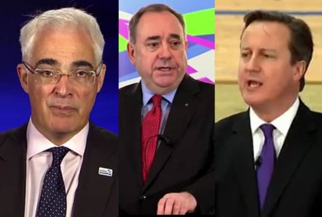 Alistair Darling, Alex Salmond and David Cameron all feature in the mash-up video. Pictures: YouTube/Screengrab